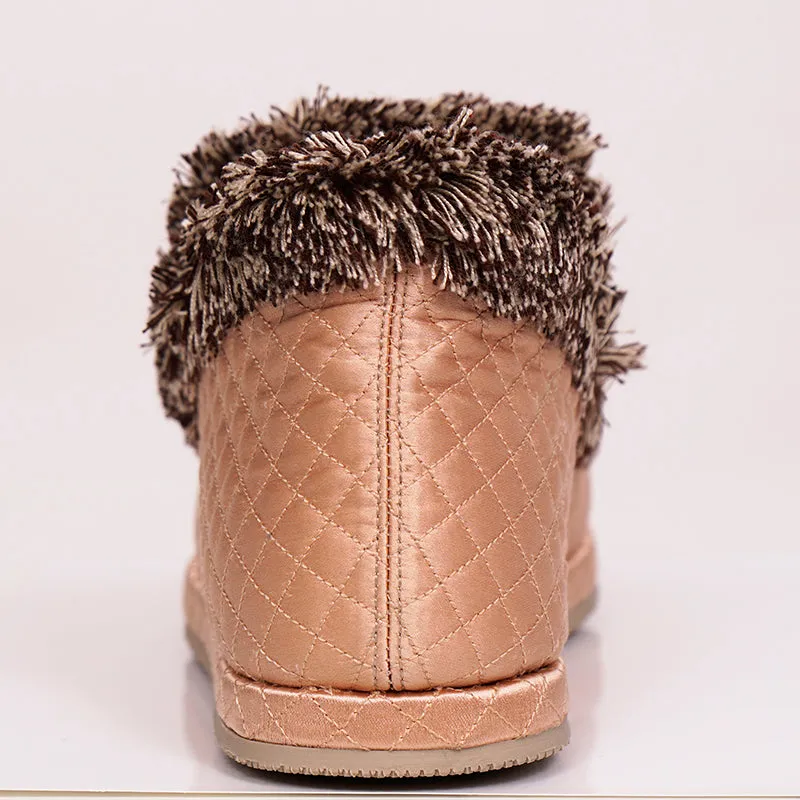 37 NEW $750 GUCCI Nude Peach SILK QUILTED FRIA HORSEBIT LOAFERS Slippers Flats