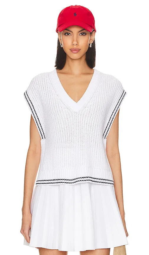 525 Lizzie Varsity Vest in White