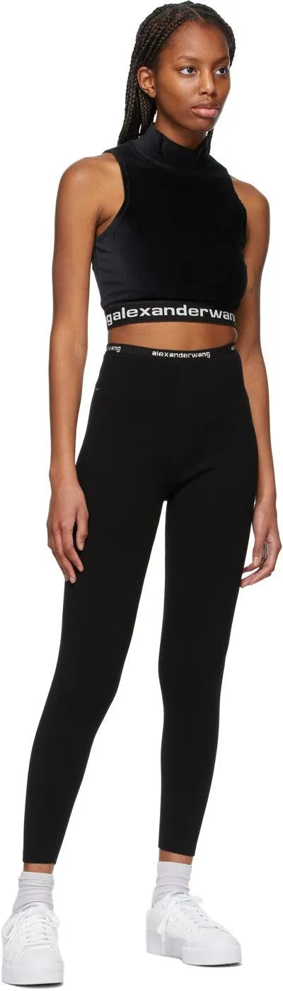 alexanderwang.t Black Logo Trim Leggings