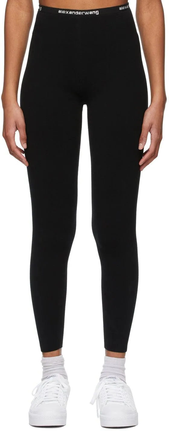 alexanderwang.t Black Logo Trim Leggings