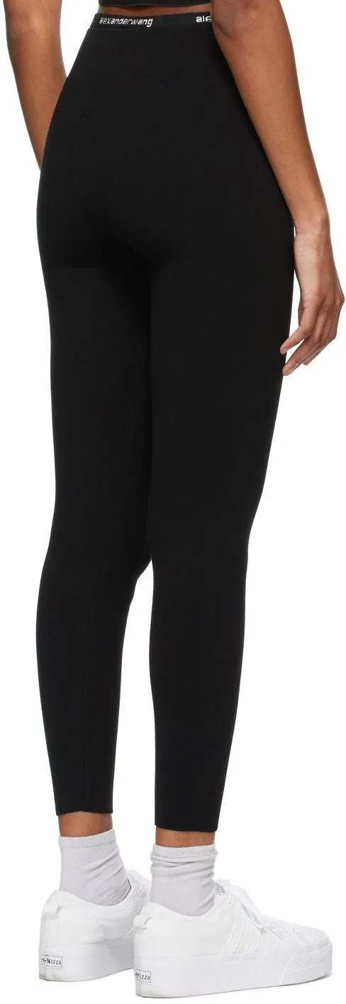 alexanderwang.t Black Logo Trim Leggings