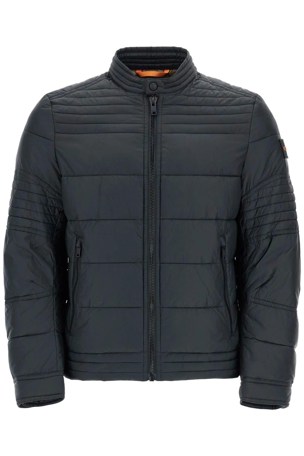 BLACK HIGH COLLAR DOWN JACKET REGULAR FIT