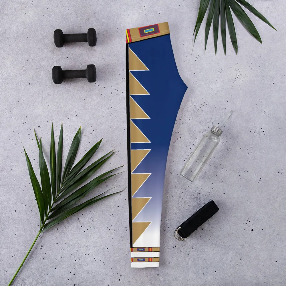 Centered Blue and Gold Fade Leggings