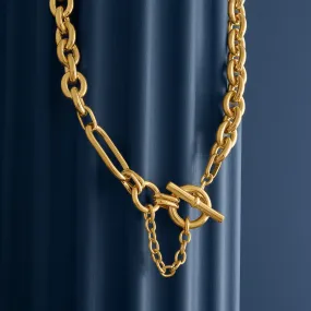 CHUNKY GOLD T-BAR CHAIN NECKLACE
