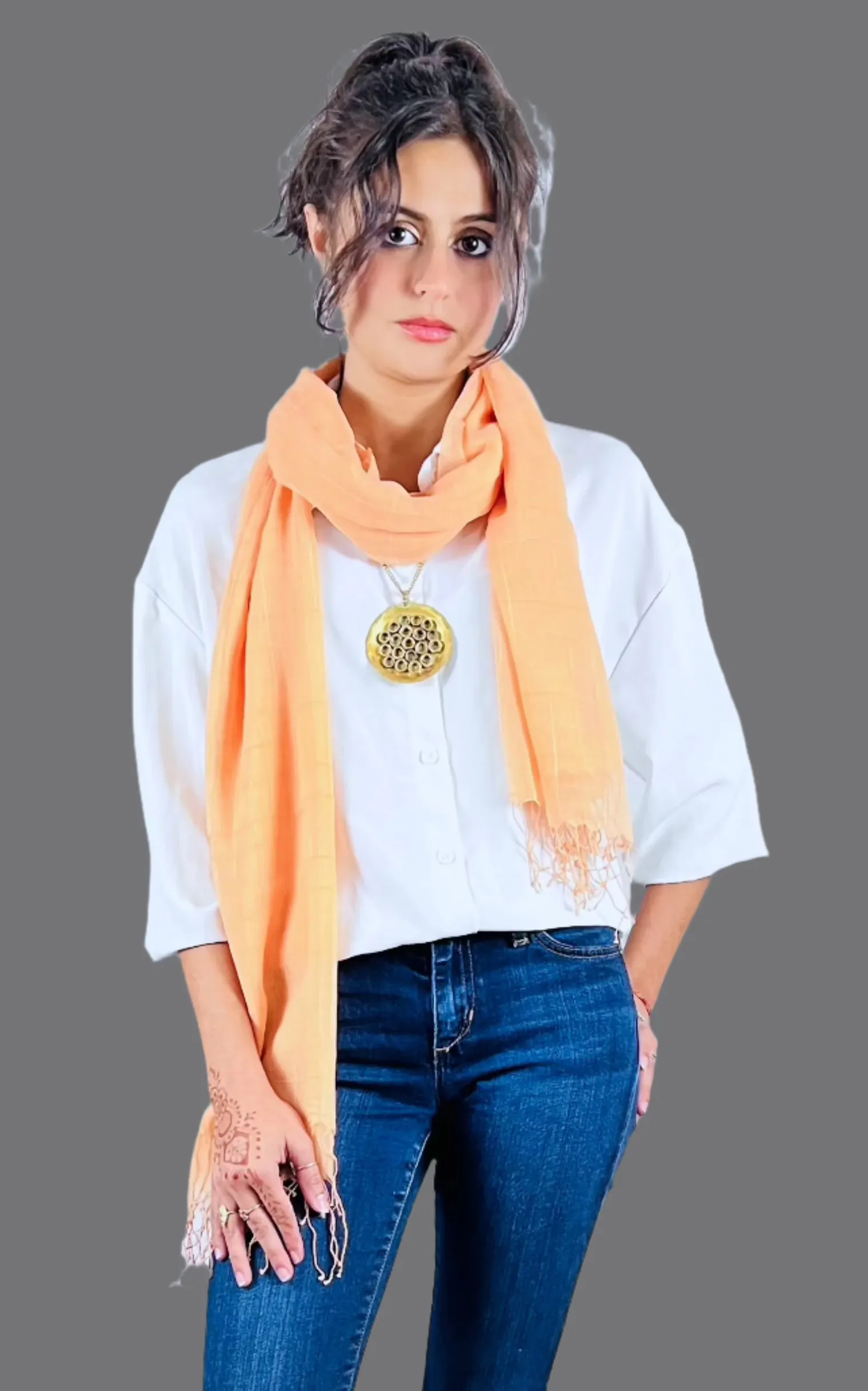 Coral Fine Muslin Scarf