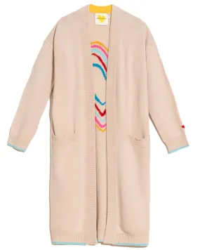 Ecru Rainbow Super Long Poppy Cardigan