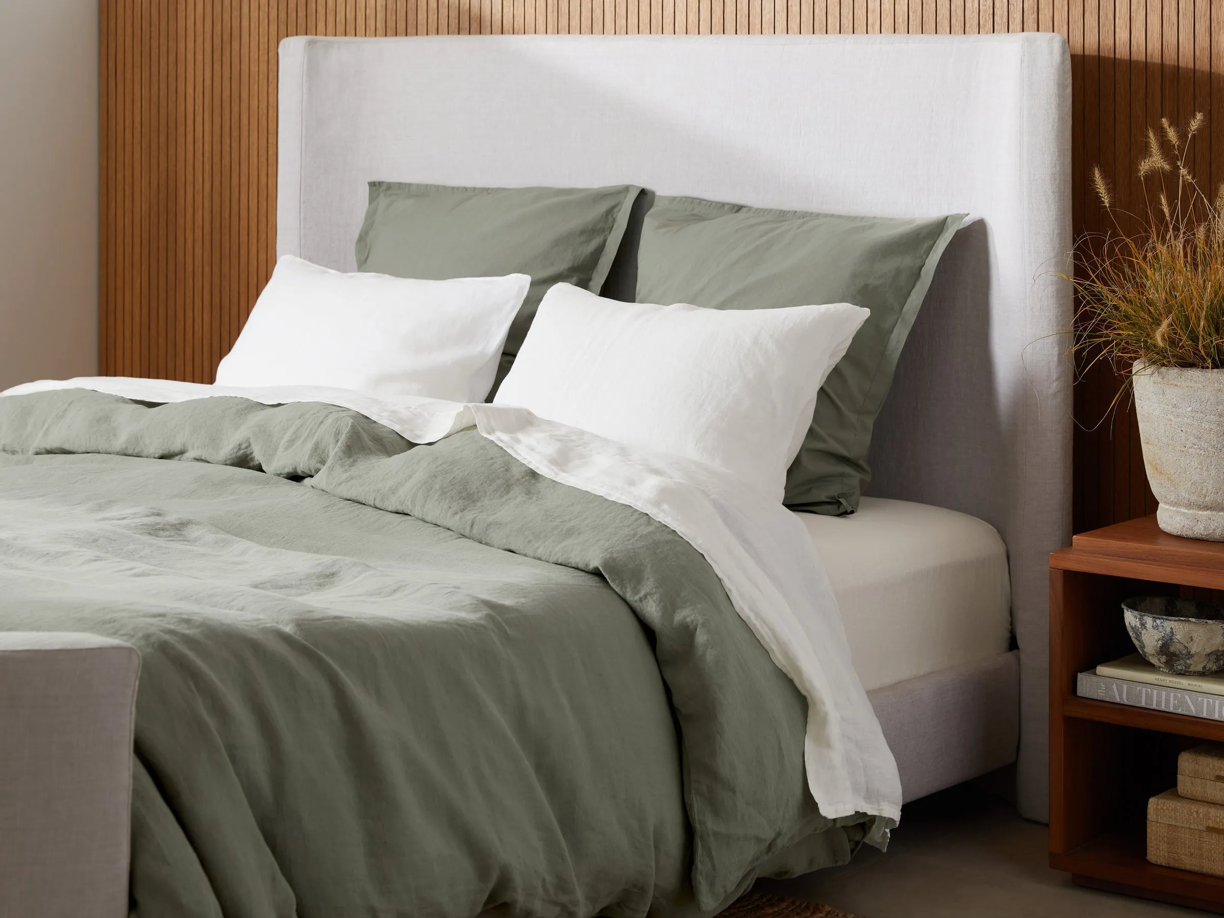 Linen Duvet Cover (Moss)