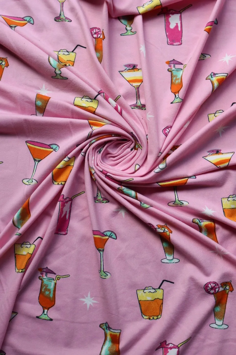 Margaritaville on Pink Double Brushed Poly