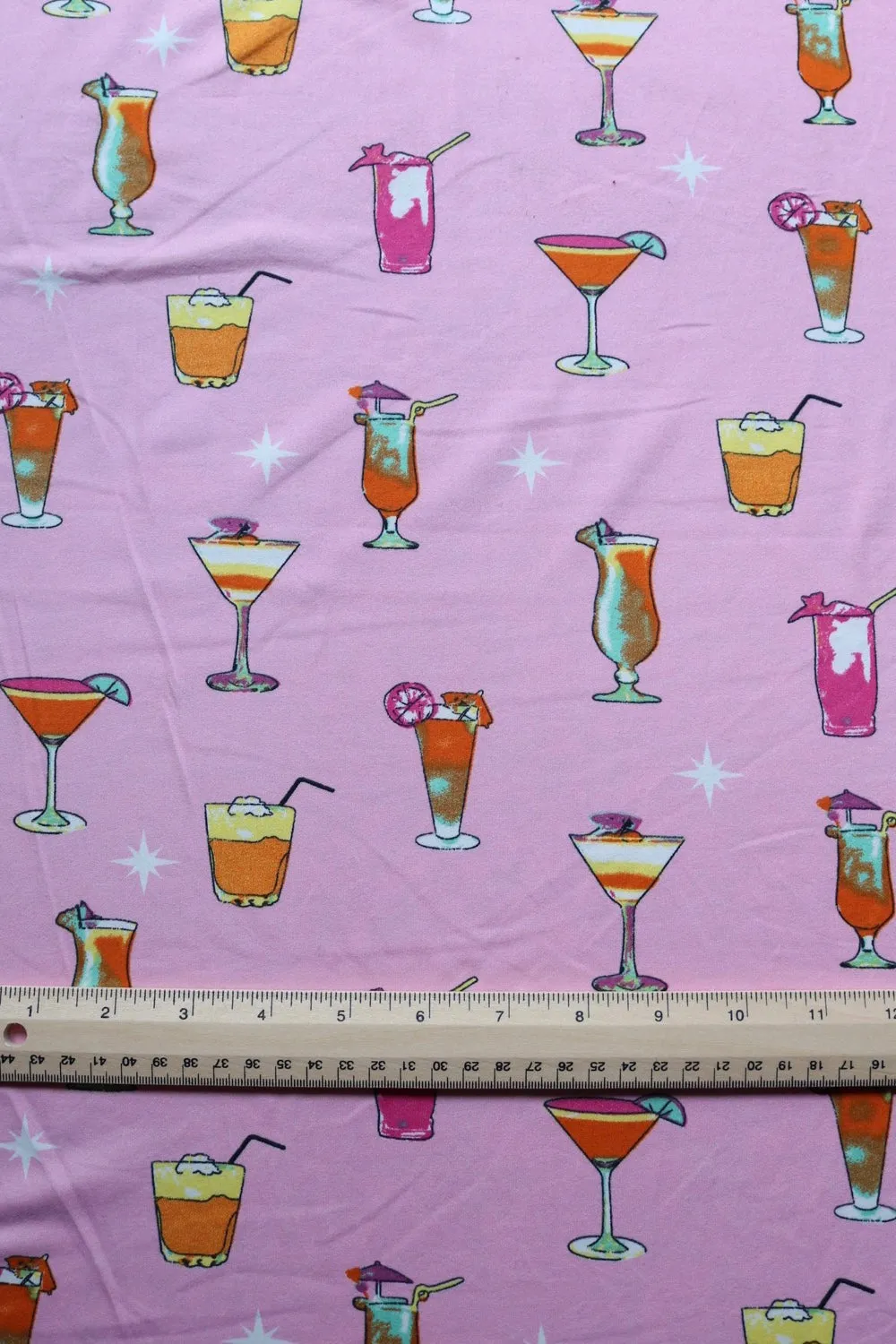Margaritaville on Pink Double Brushed Poly