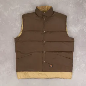 MEN'S VINTAGE 1980S REVERSIBLE GOOSE DOWN PUFFER GILET JACKET - X-LARGE