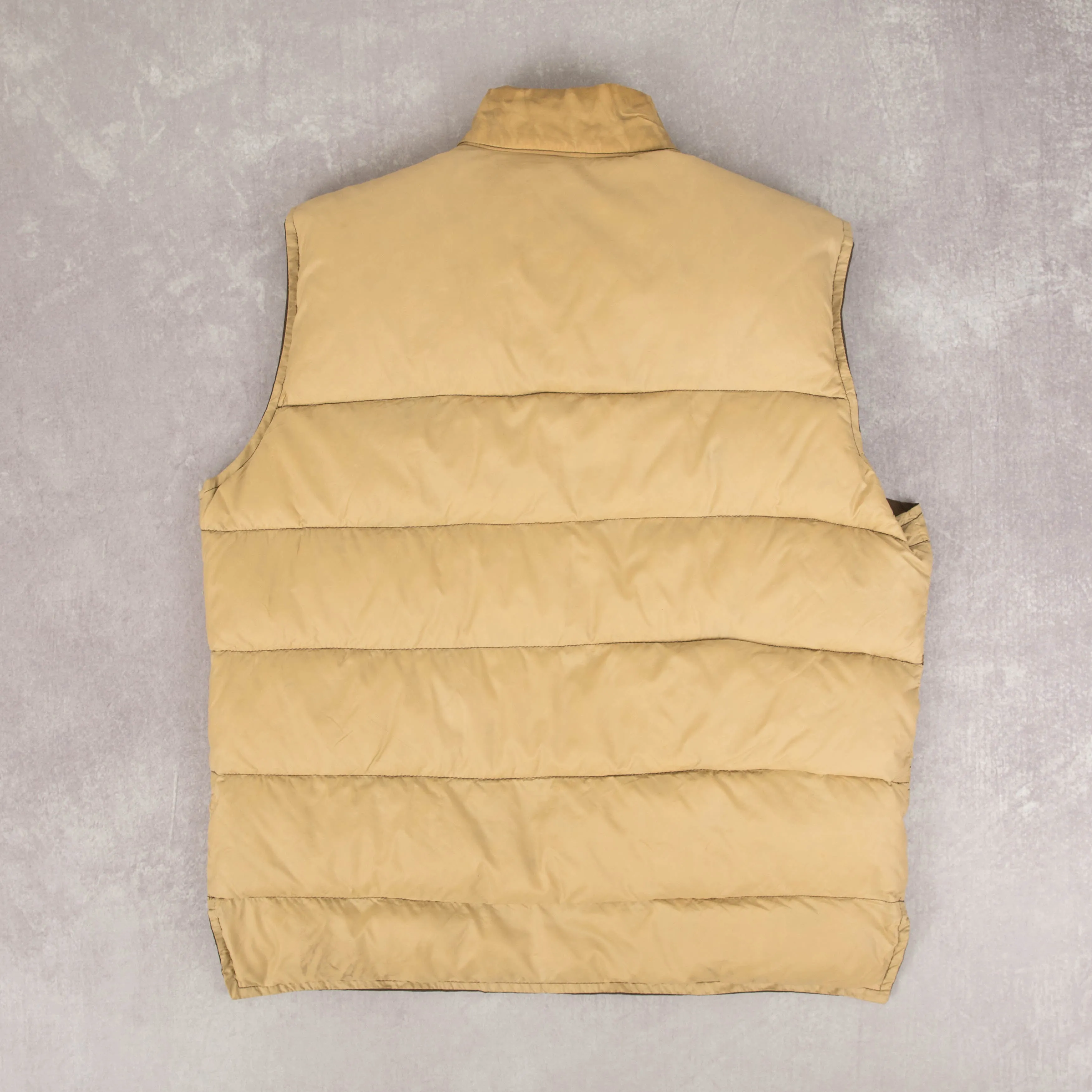 MEN'S VINTAGE 1980S REVERSIBLE GOOSE DOWN PUFFER GILET JACKET - X-LARGE