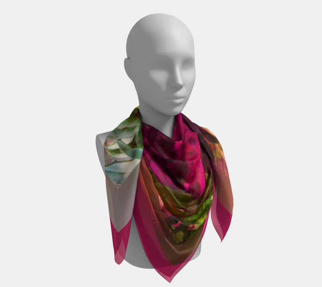 Petunias Watercolor Scarf