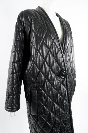 Quilted Leather Cocoon Coat