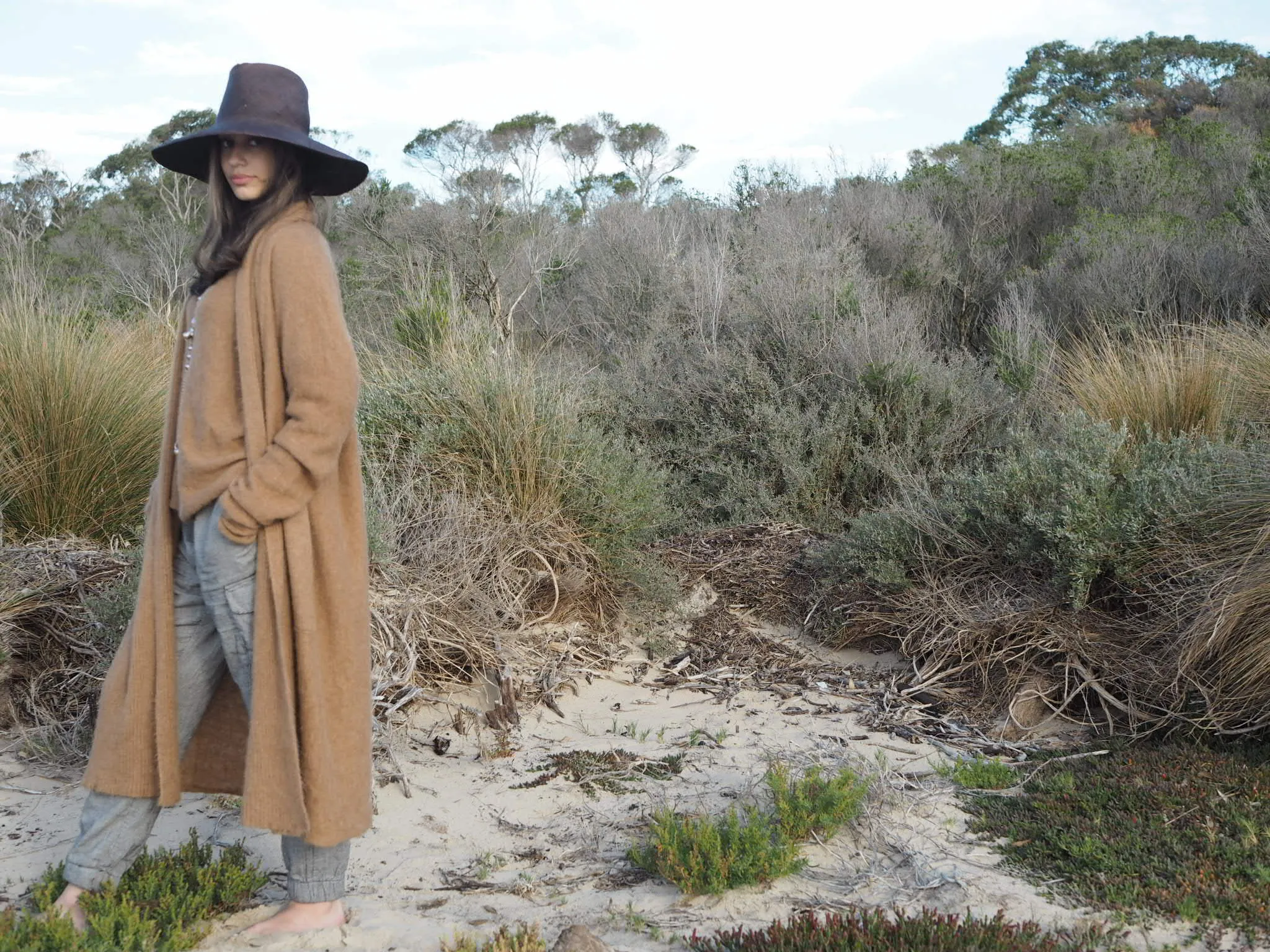 Shawl collar Luxe cardi (Alpaca)- Tan