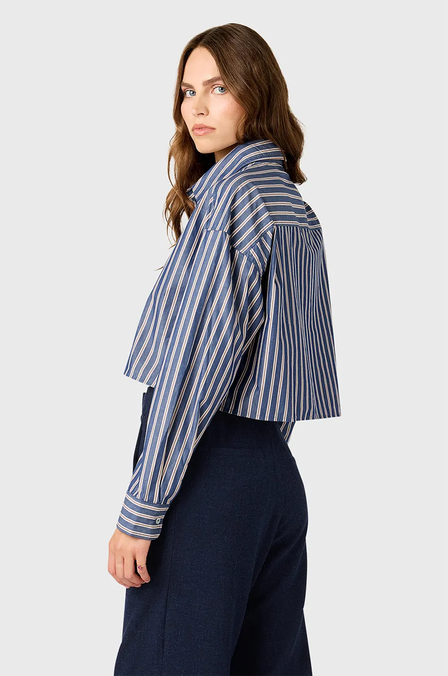 SLOUCHY HIGH WAISTED TROUSER IN MIDNIGHT