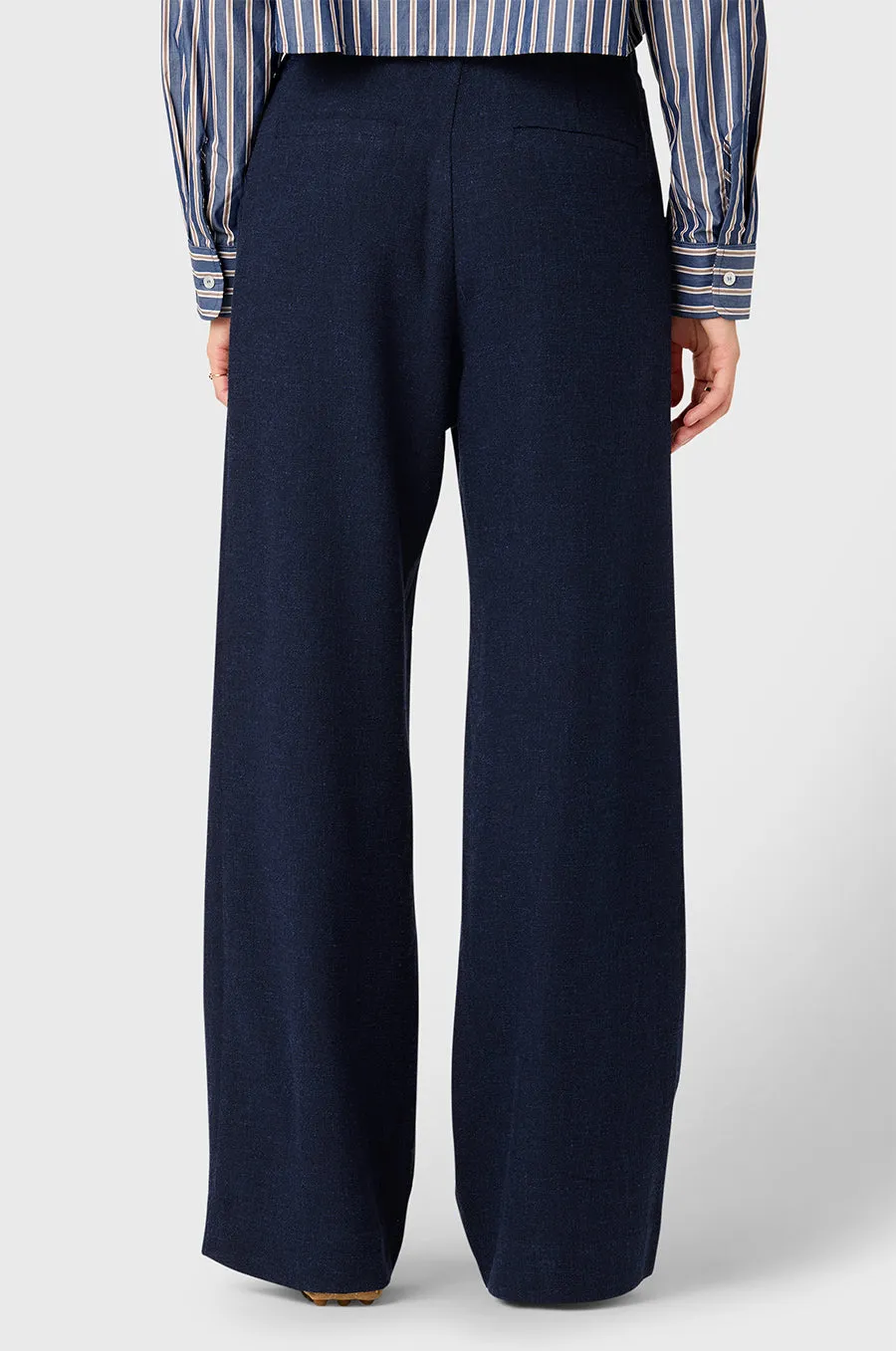SLOUCHY HIGH WAISTED TROUSER IN MIDNIGHT