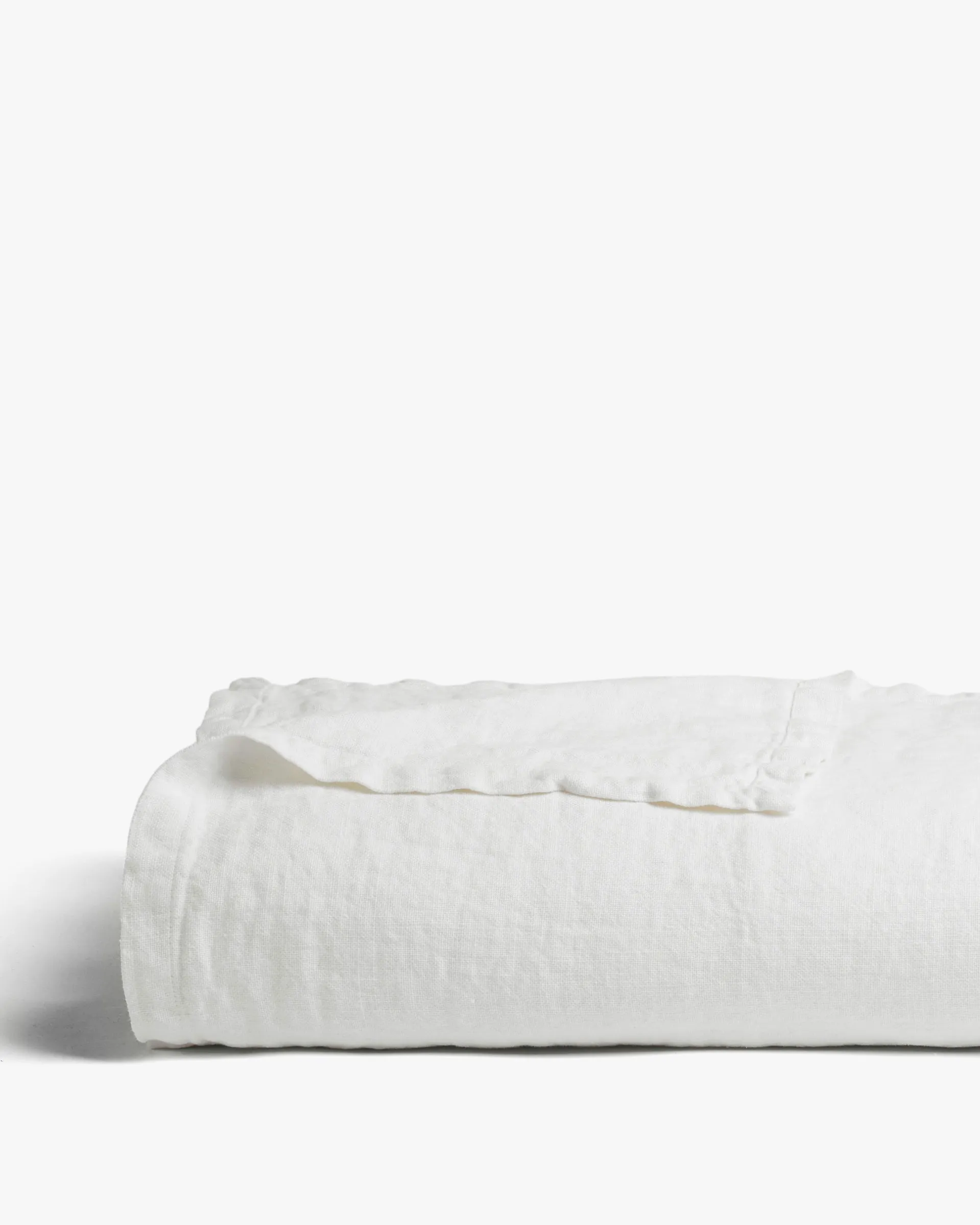 Vintage Linen Bed Blanket (Antique White)