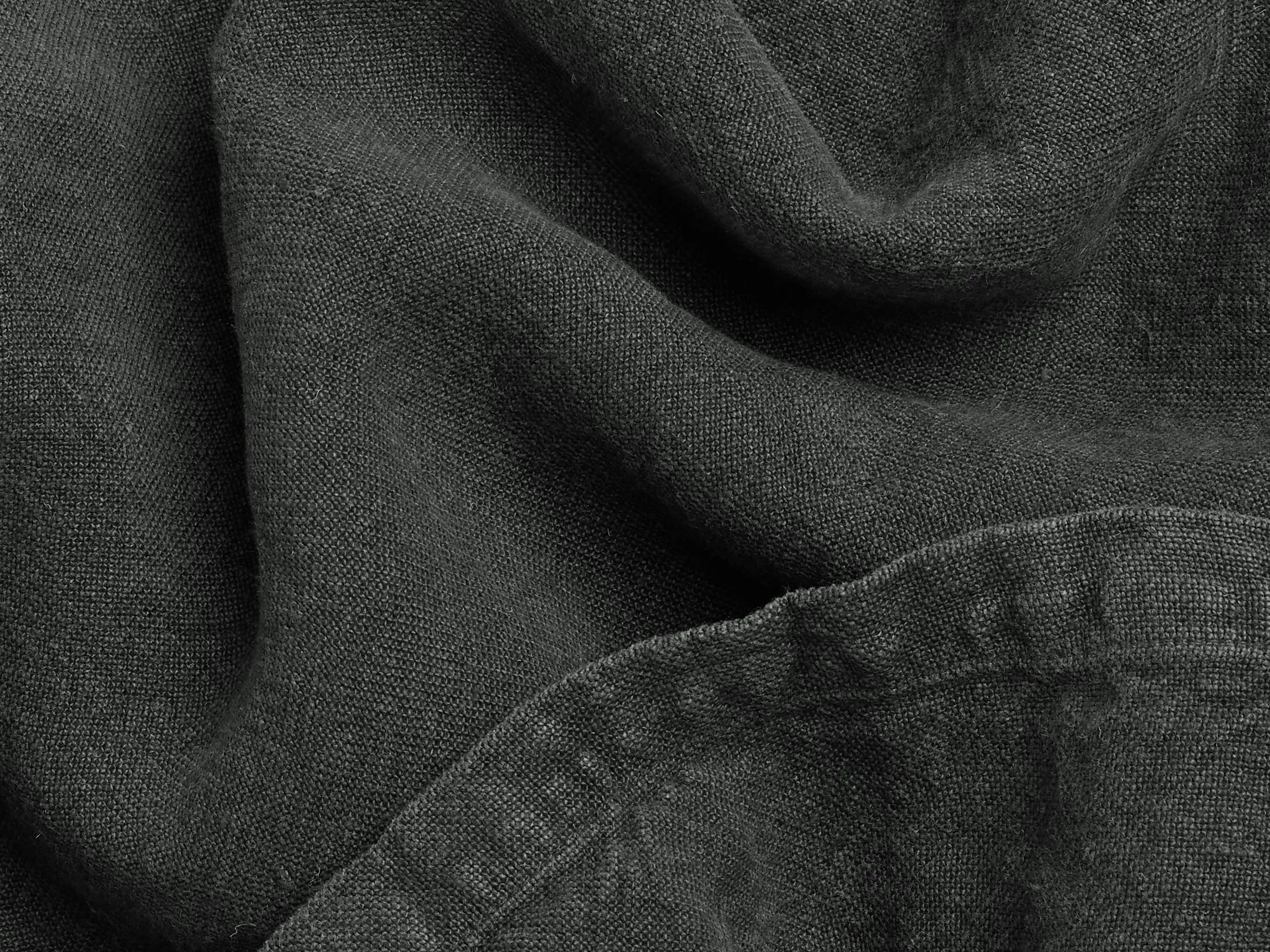 Vintage Linen Bed Blanket (Coal)