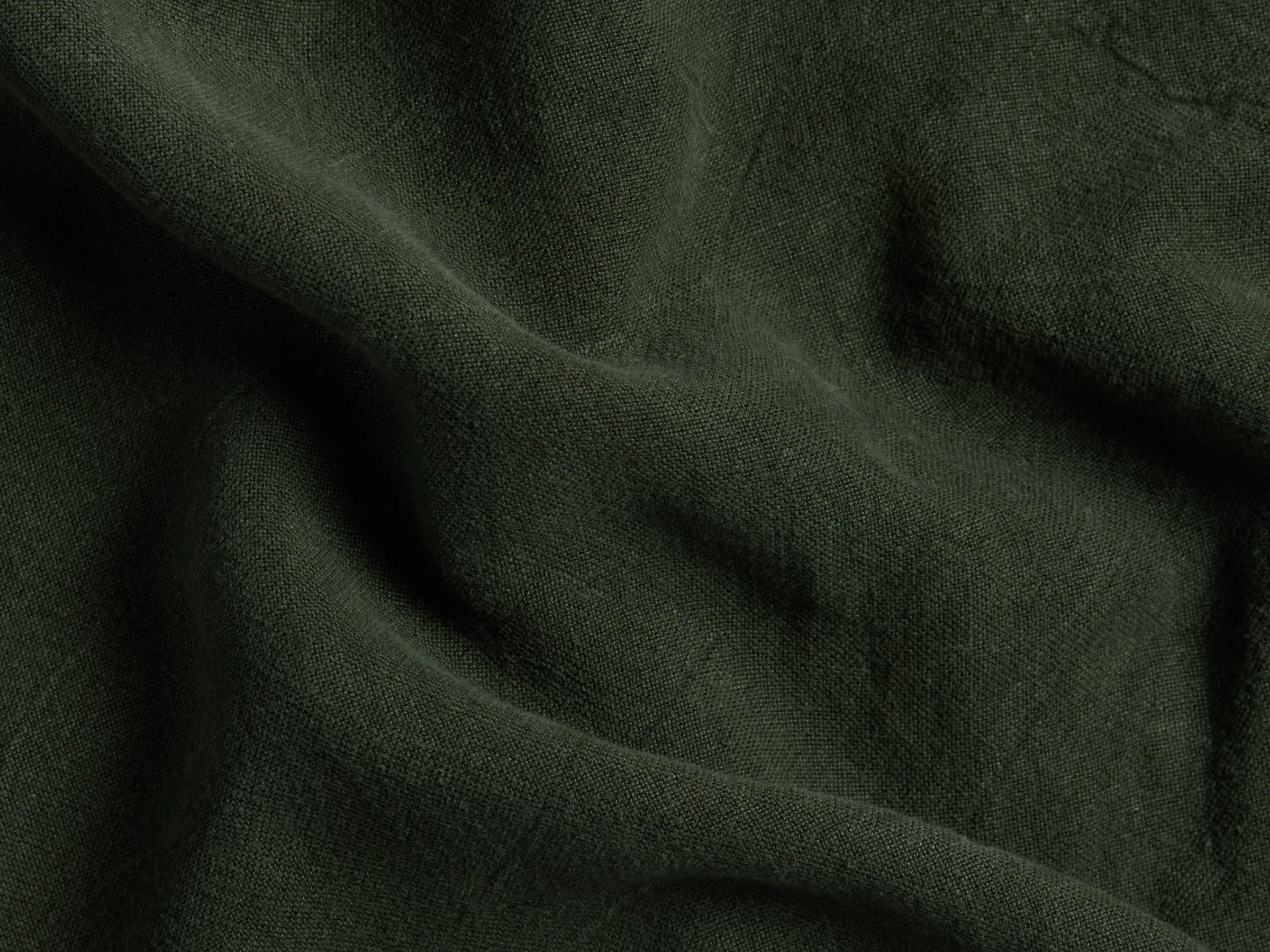 Vintage Linen Bed Blanket (Evergreen)