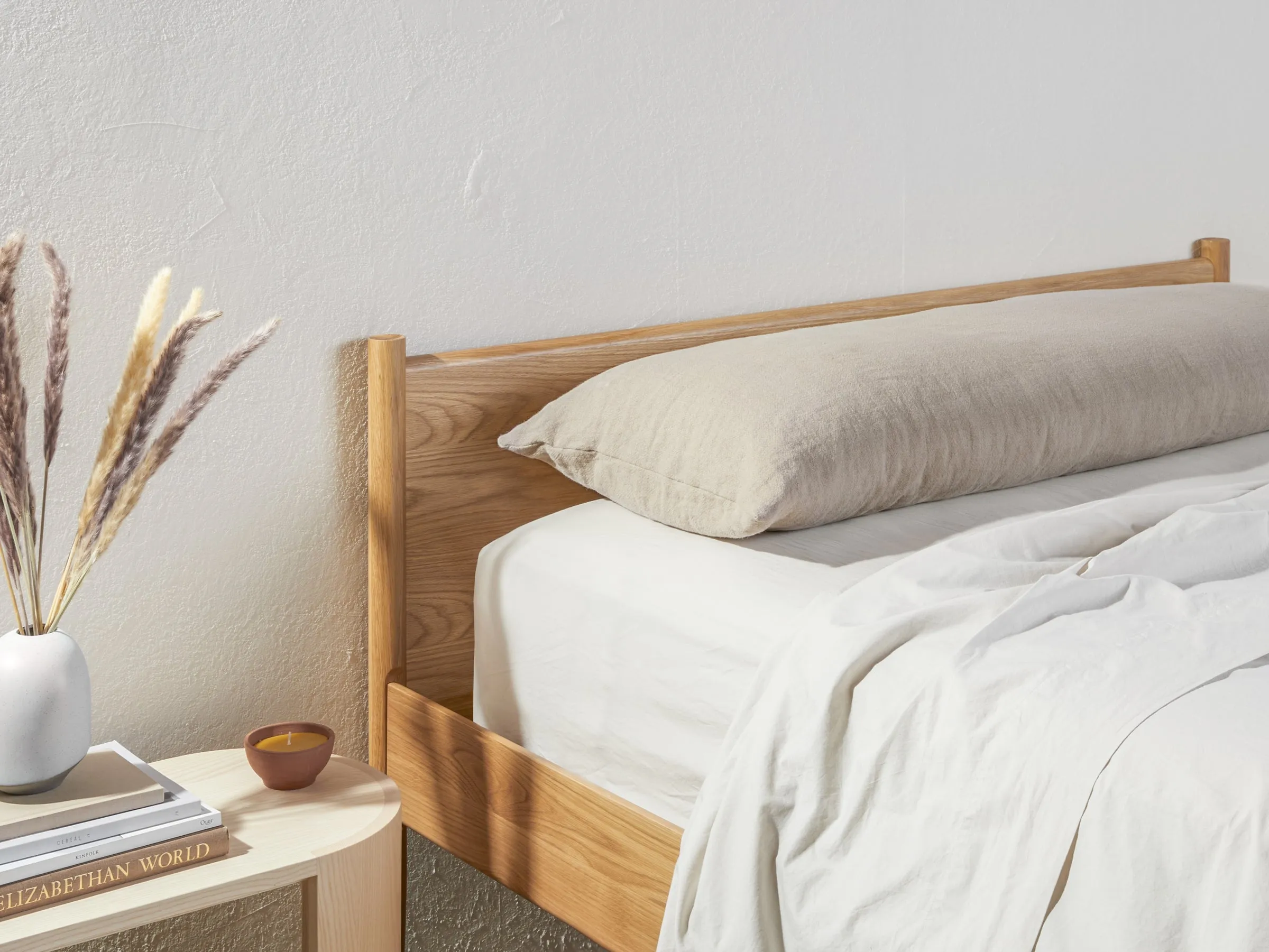 Vintage Linen Body Pillow Cover (Natural)