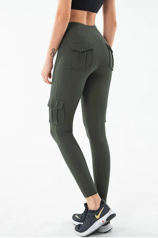 Women Cargo Stretch Sports Leggings